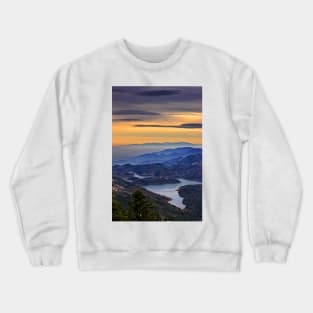 View of Plastiras lake from Pelekiti monastery Crewneck Sweatshirt